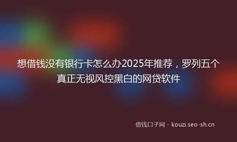 想借钱没有银行卡怎么办2025年推荐，罗列五个真正无视风控黑白的网贷软件