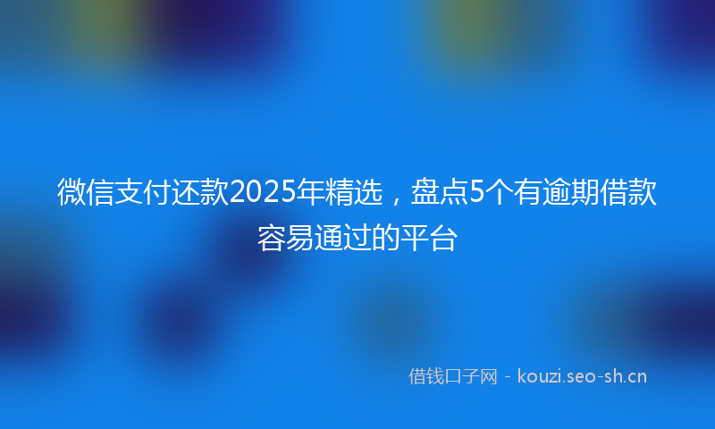 微信支付还款2025年精选，盘点5个有逾期借款容易通过的平台