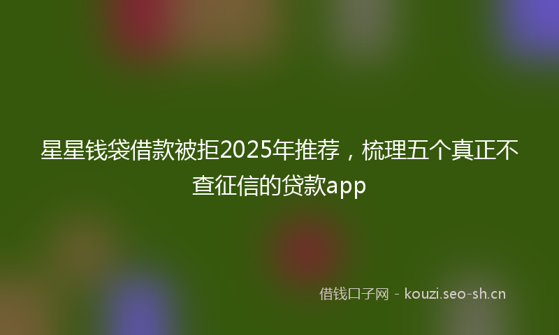 星星钱袋借款被拒2025年推荐，梳理五个真正不查征信的贷款app