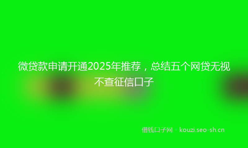 微贷款申请开通2025年推荐，总结五个网贷无视不查征信口子
