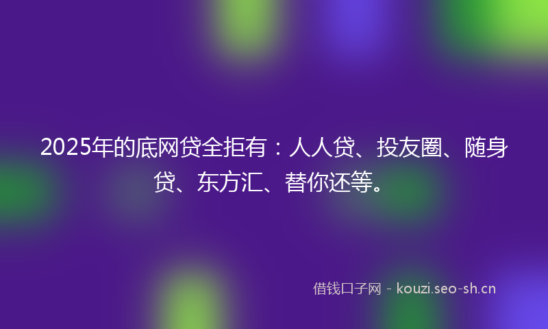 2025年的底网贷全拒有：人人贷、投友圈、随身贷、东方汇、替你还等。