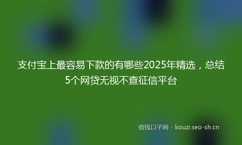 支付宝上最容易下款的有哪些2025年精选，总结5个网贷无视不查征信平台