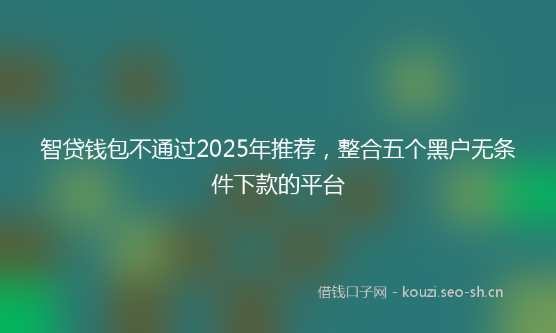 智贷钱包不通过2025年推荐，整合五个黑户无条件下款的平台