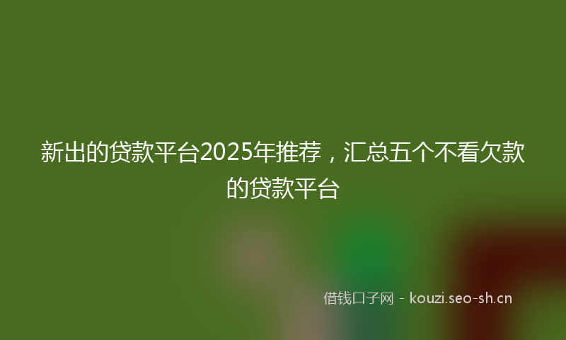 新出的贷款平台2025年推荐，汇总五个不看欠款的贷款平台