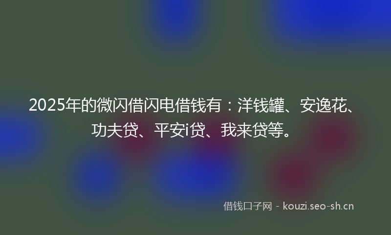 2025年的微闪借闪电借钱有：洋钱罐、安逸花、功夫贷、平安i贷、我来贷等。
