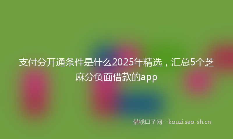 支付分开通条件是什么2025年精选，汇总5个芝麻分负面借款的app