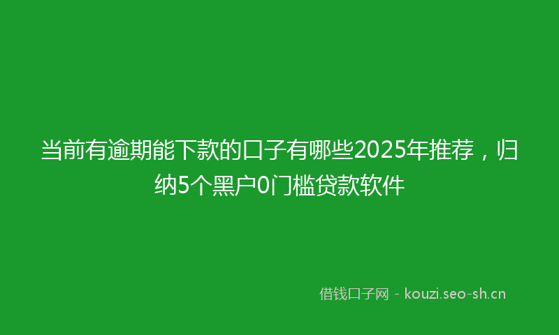 当前有逾期能下款的口子有哪些2025年推荐，归纳5个黑户0门槛贷款软件