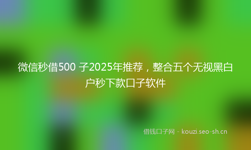 微信秒借500 子2025年推荐，整合五个无视黑白户秒下款口子软件