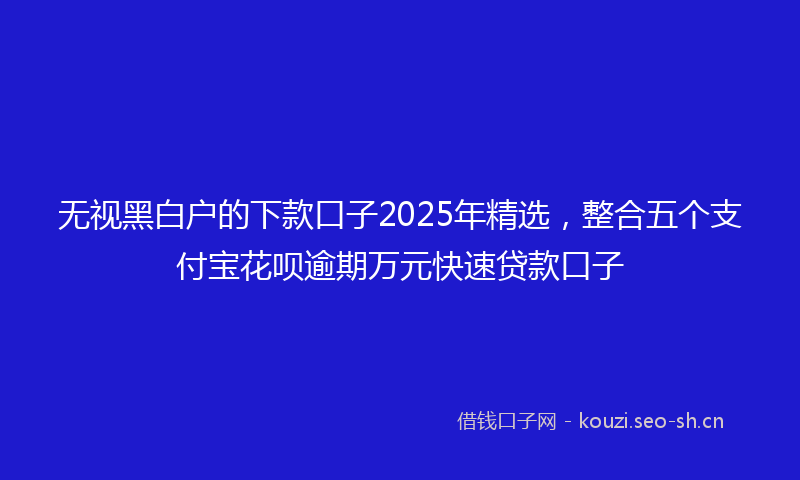 无视黑白户的下款口子2025年精选，整合五个支付宝花呗逾期万元快速贷款口子