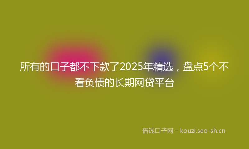 所有的口子都不下款了2025年精选，盘点5个不看负债的长期网贷平台