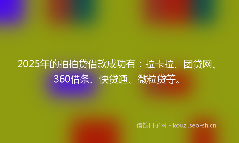 2025年的拍拍贷借款成功有：拉卡拉、团贷网、360借条、快贷通、微粒贷等。