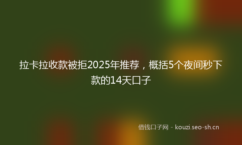 拉卡拉收款被拒2025年推荐，概括5个夜间秒下款的14天口子