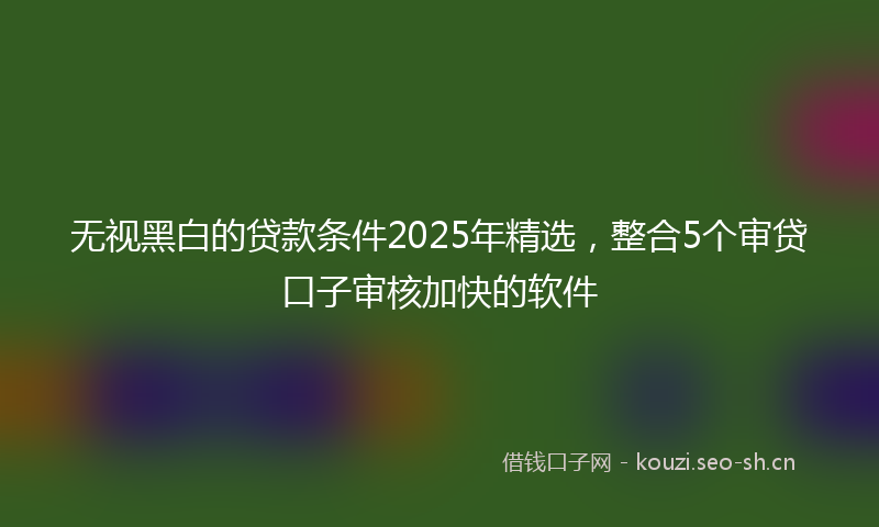无视黑白的贷款条件2025年精选，整合5个审贷口子审核加快的软件