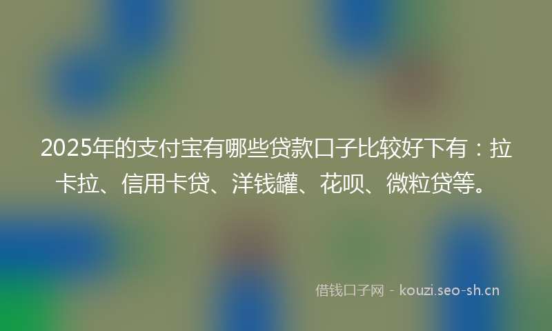 2025年的支付宝有哪些贷款口子比较好下有：拉卡拉、信用卡贷、洋钱罐、花呗、微粒贷等。