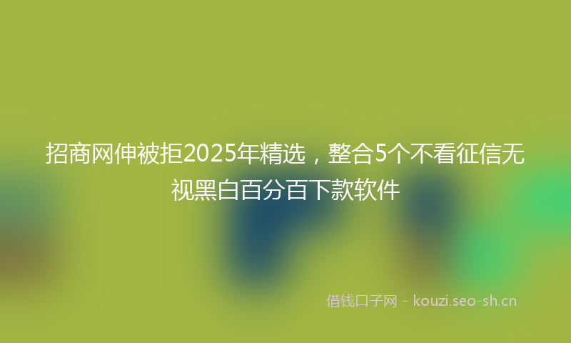招商网伸被拒2025年精选，整合5个不看征信无视黑白百分百下款软件