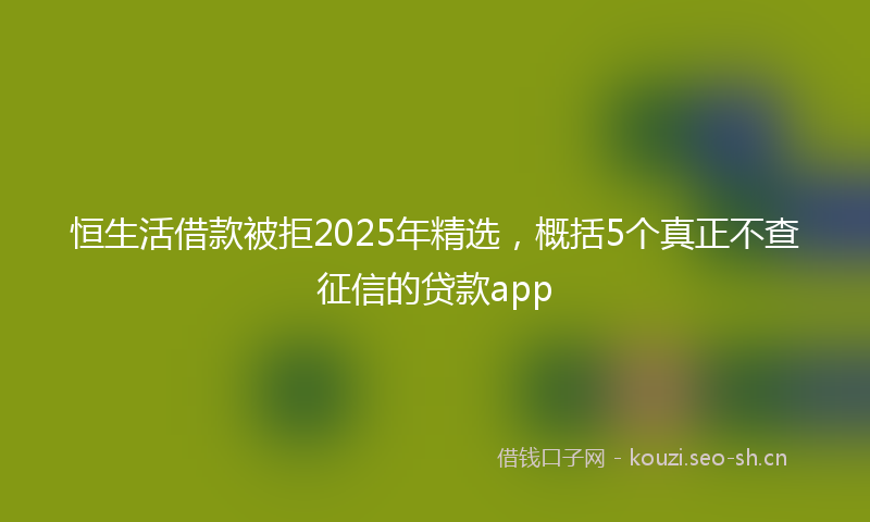 恒生活借款被拒2025年精选，概括5个真正不查征信的贷款app