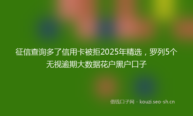 征信查询多了信用卡被拒2025年精选，罗列5个无视逾期大数据花户黑户口子
