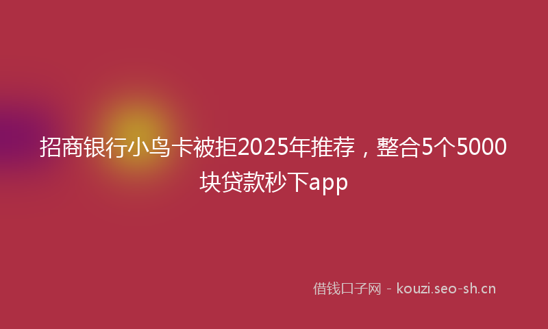 招商银行小鸟卡被拒2025年推荐，整合5个5000块贷款秒下app