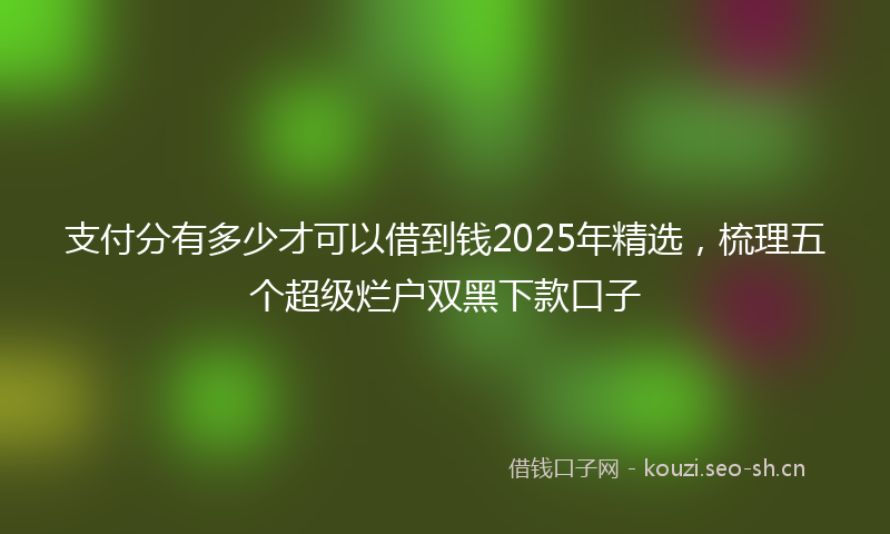 支付分有多少才可以借到钱2025年精选，梳理五个超级烂户双黑下款口子