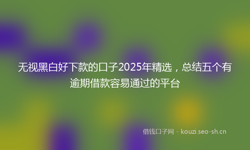 无视黑白好下款的口子2025年精选，总结五个有逾期借款容易通过的平台