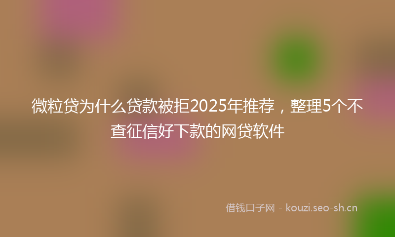 微粒贷为什么贷款被拒2025年推荐，整理5个不查征信好下款的网贷软件