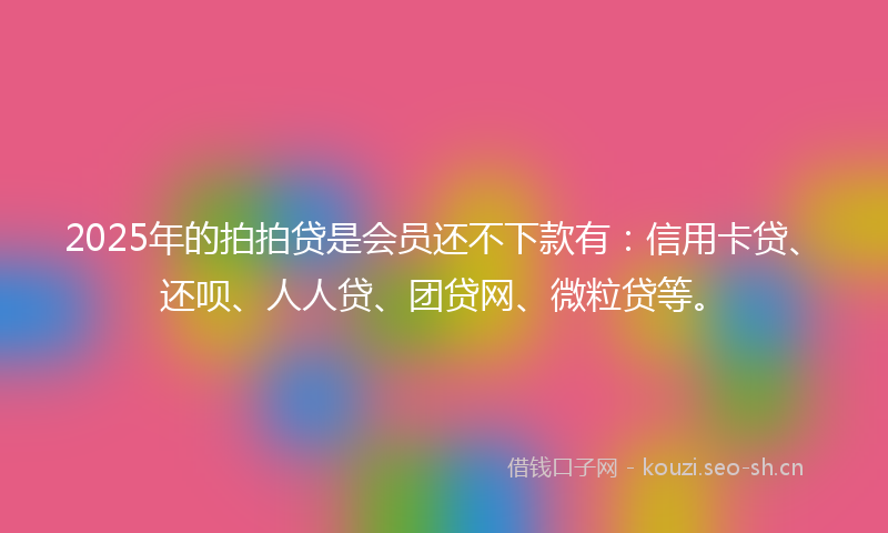 2025年的拍拍贷是会员还不下款有：信用卡贷、还呗、人人贷、团贷网、微粒贷等。