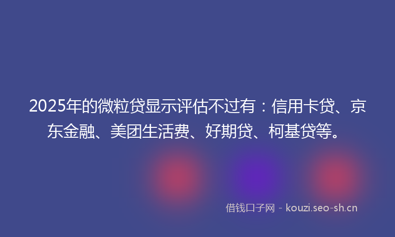 2025年的微粒贷显示评估不过有：信用卡贷、京东金融、美团生活费、好期贷、柯基贷等。