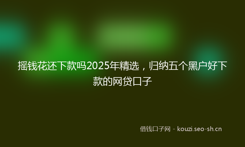 摇钱花还下款吗2025年精选，归纳五个黑户好下款的网贷口子