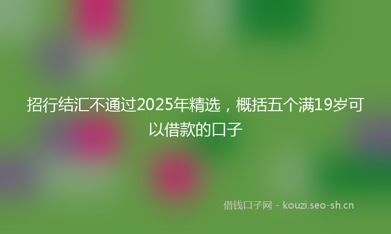 招行结汇不通过2025年精选，概括五个满19岁可以借款的口子