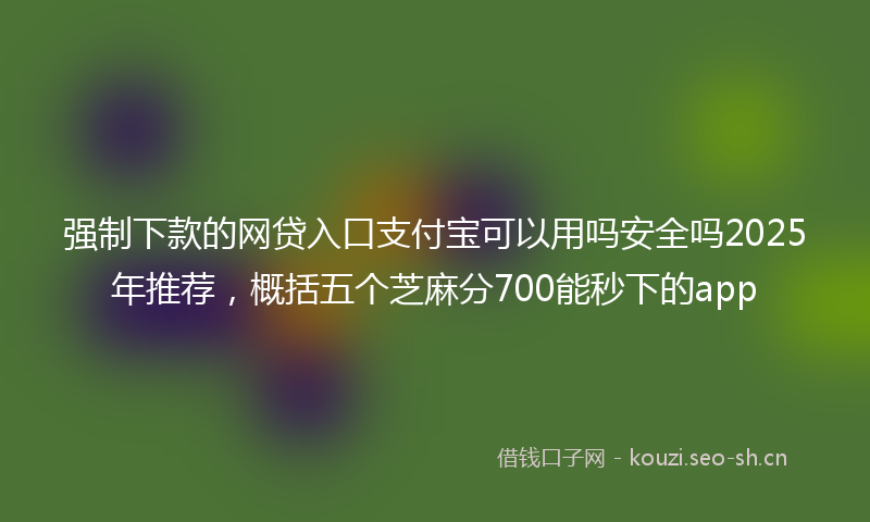 强制下款的网贷入口支付宝可以用吗安全吗2025年推荐，概括五个芝麻分700能秒下的app