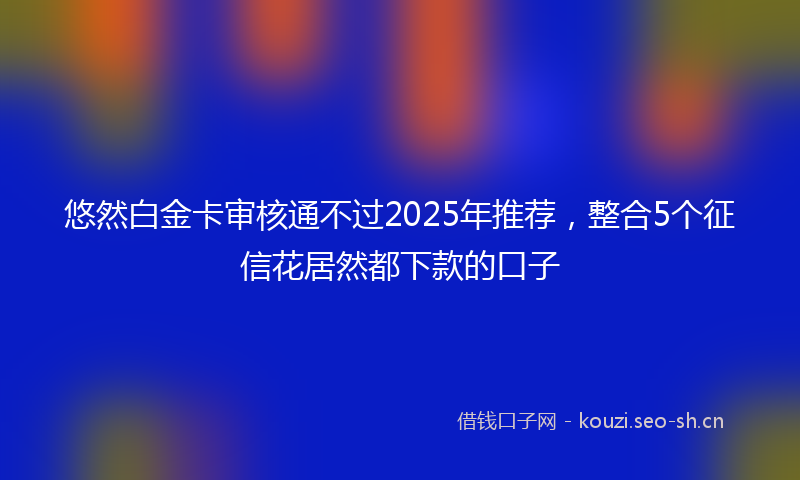 悠然白金卡审核通不过2025年推荐，整合5个征信花居然都下款的口子