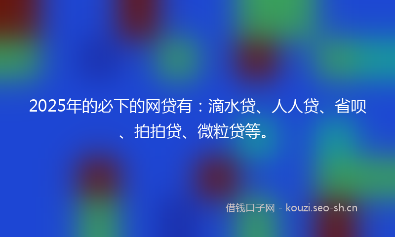 2025年的必下的网贷有：滴水贷、人人贷、省呗、拍拍贷、微粒贷等。