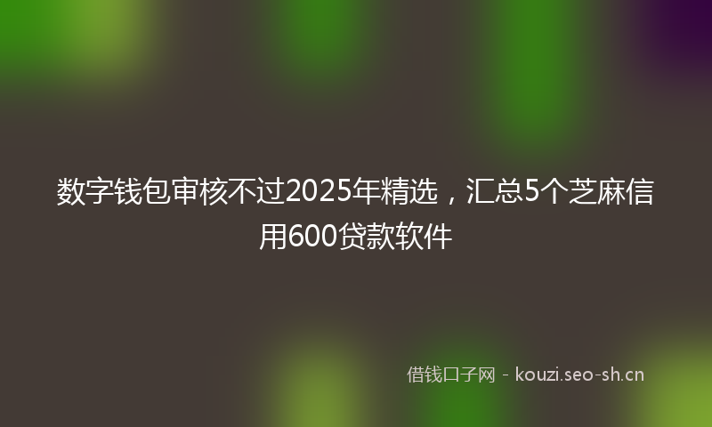 数字钱包审核不过2025年精选，汇总5个芝麻信用600贷款软件