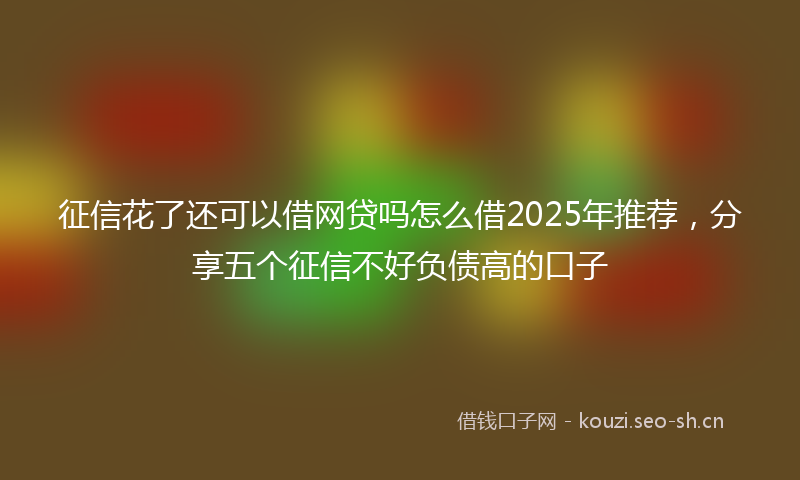 征信花了还可以借网贷吗怎么借2025年推荐，分享五个征信不好负债高的口子