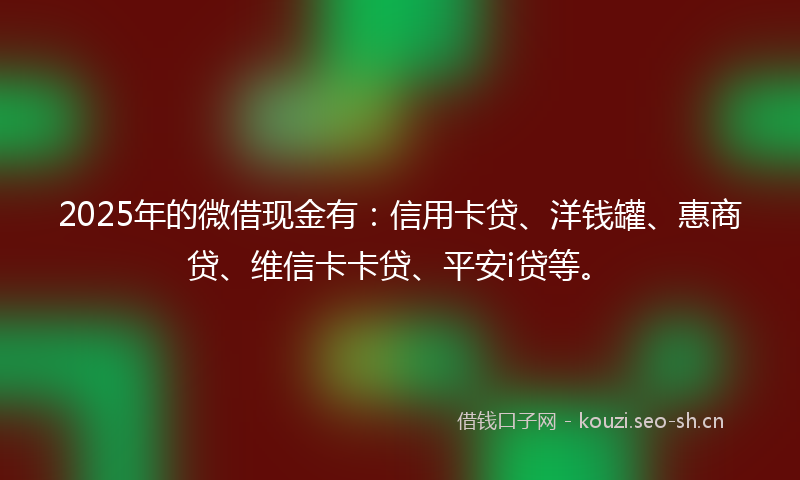 2025年的微借现金有：信用卡贷、洋钱罐、惠商贷、维信卡卡贷、平安i贷等。