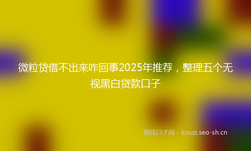 微粒贷借不出来咋回事2025年推荐，整理五个无视黑白贷款口子