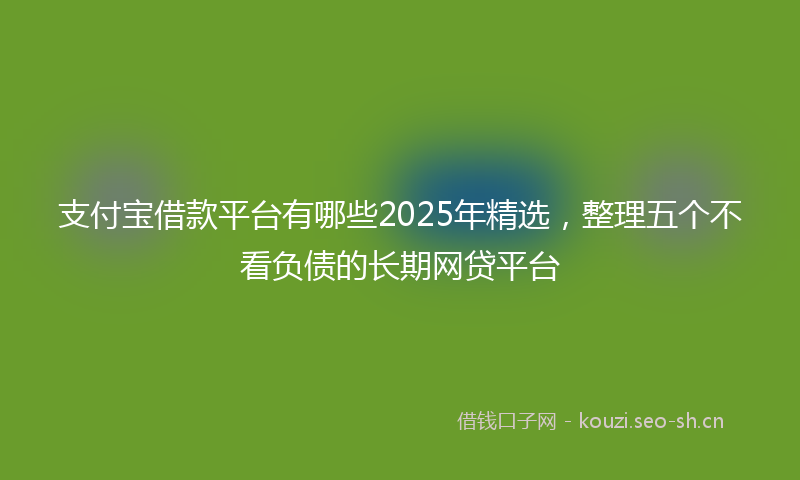 支付宝借款平台有哪些2025年精选,整理五个不看负债的长期网贷平台