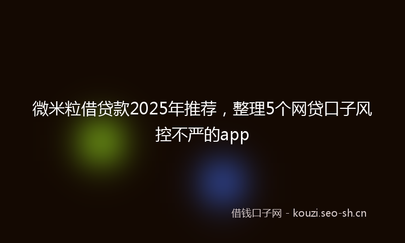 微米粒借贷款2025年推荐，整理5个网贷口子风控不严的app