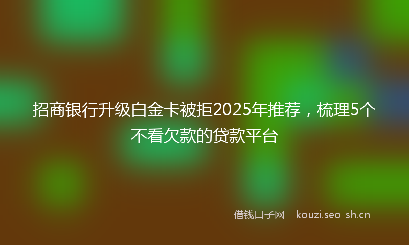 招商银行升级白金卡被拒2025年推荐，梳理5个不看欠款的贷款平台