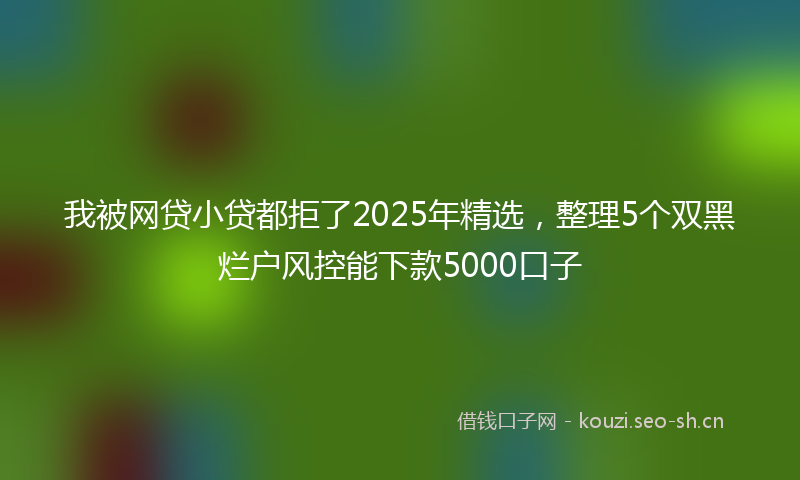 我被网贷小贷都拒了2025年精选，整理5个双黑烂户风控能下款5000口子
