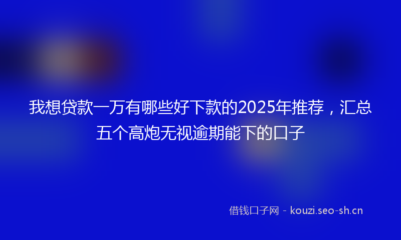 我想贷款一万有哪些好下款的2025年推荐，汇总五个高炮无视逾期能下的口子