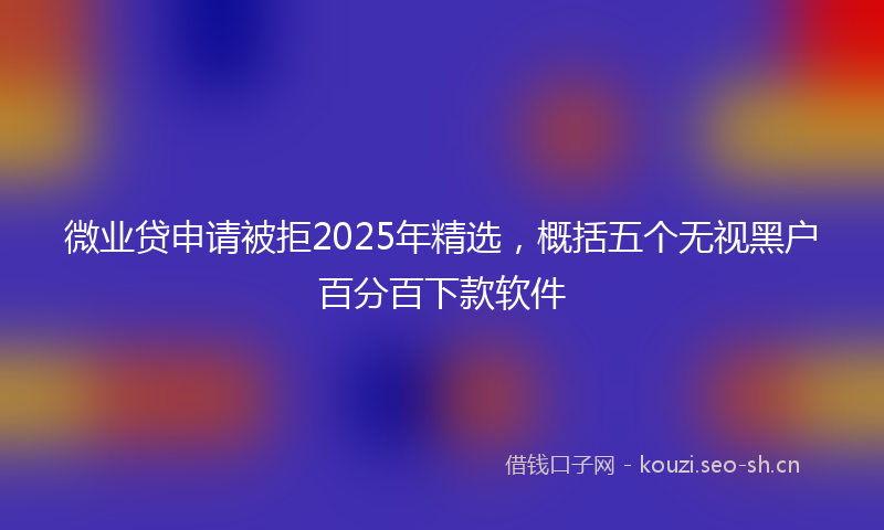 微业贷申请被拒2025年精选，概括五个无视黑户百分百下款软件