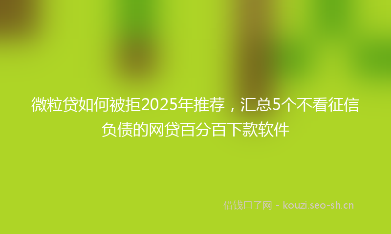 微粒贷如何被拒2025年推荐，汇总5个不看征信负债的网贷百分百下款软件