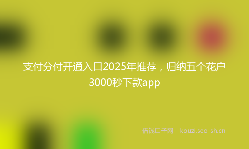 支付分付开通入口2025年推荐，归纳五个花户3000秒下款app