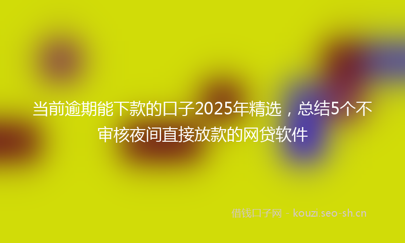 当前逾期能下款的口子2025年精选，总结5个不审核夜间直接放款的网贷软件