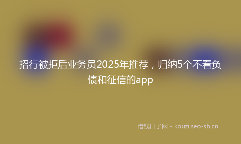 招行被拒后业务员2025年推荐，归纳5个不看负债和征信的app
