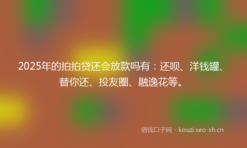 2025年的拍拍贷还会放款吗有：还呗、洋钱罐、替你还、投友圈、融逸花等。