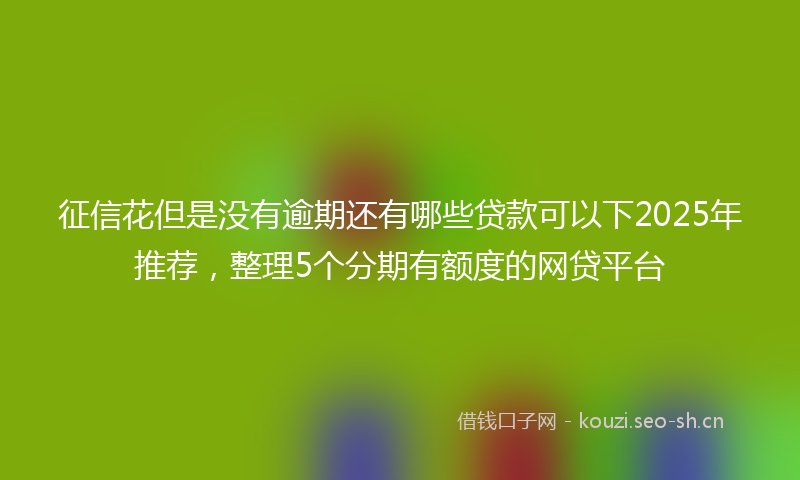 征信花但是没有逾期还有哪些贷款可以下2025年推荐，整理5个分期有额度的网贷平台