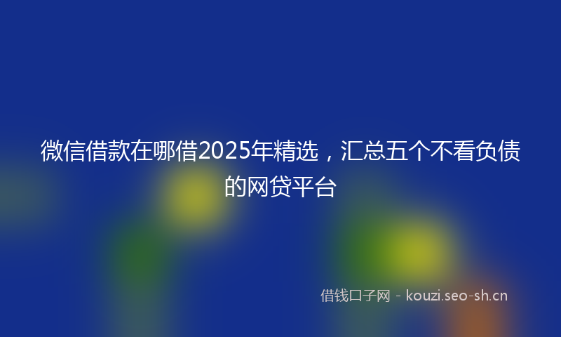 微信借款在哪借2025年精选，汇总五个不看负债的网贷平台