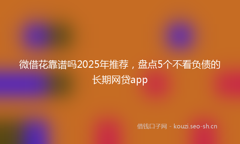 微借花靠谱吗2025年推荐，盘点5个不看负债的长期网贷app